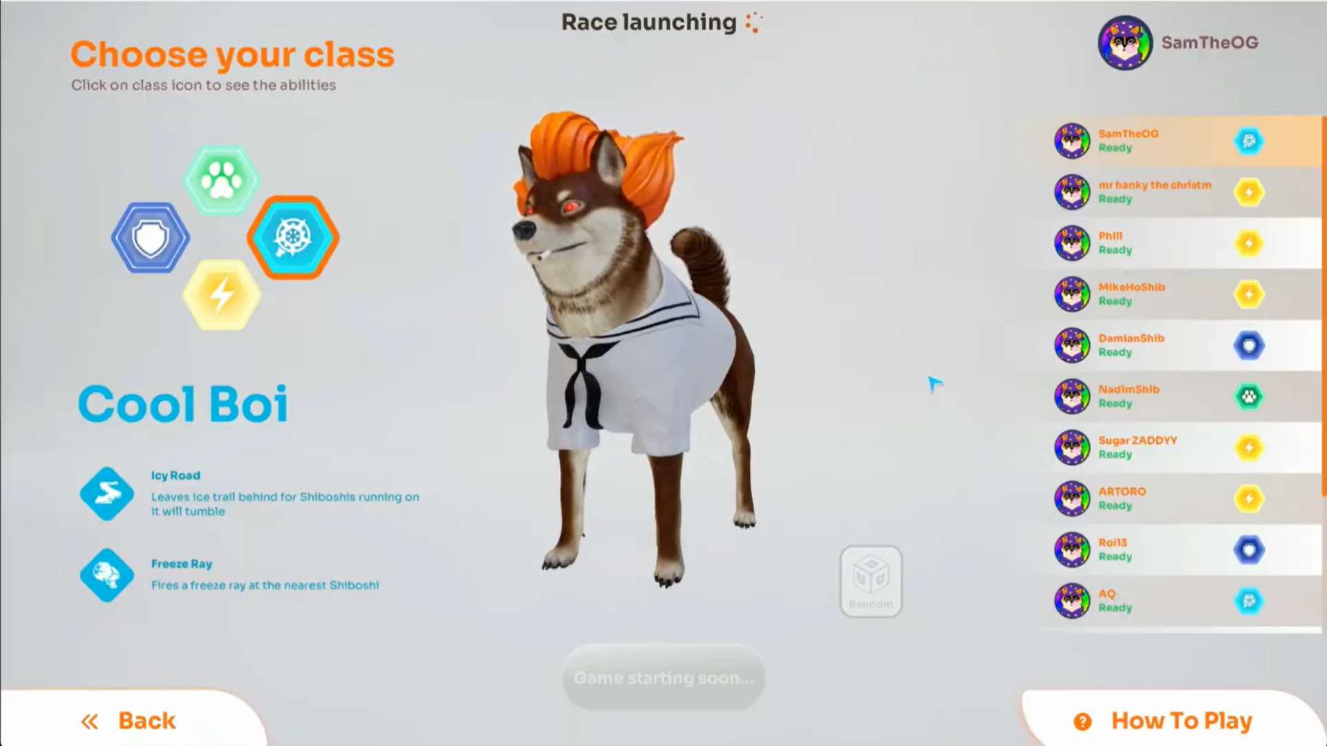 LapDogs character class and ability selection